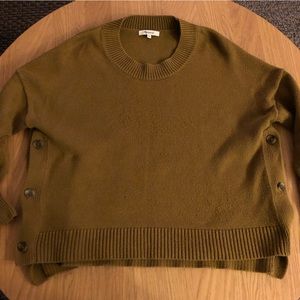 Olive Green Madewell Sweater with Button Detail